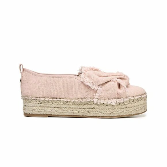 Sam Edelman Cabrera Knotted Canvas Platform Espadrilles Blush Pink 6 - Picture 2 of 13